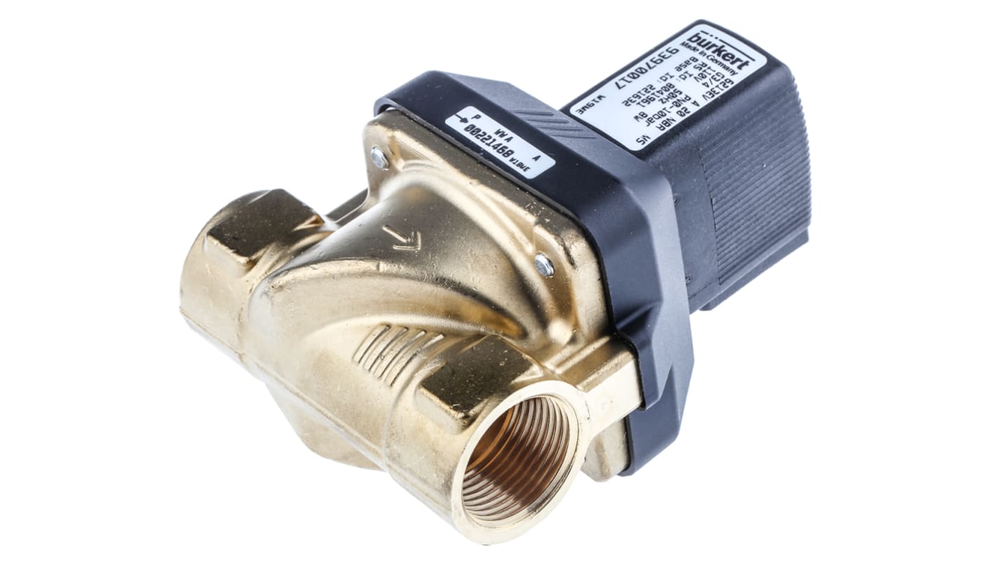 Burkert Solenoid Valve 221632, 2 port(s) , NC, 110 V ac, 3/4in