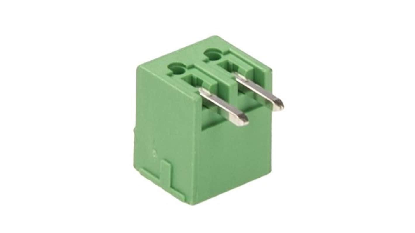 Phoenix Contact, 3.5mm Pitch, MC 1.5/2-G-3.5, 2 Way, , Pluggable Terminal Block, Header, Through Hole, Solder