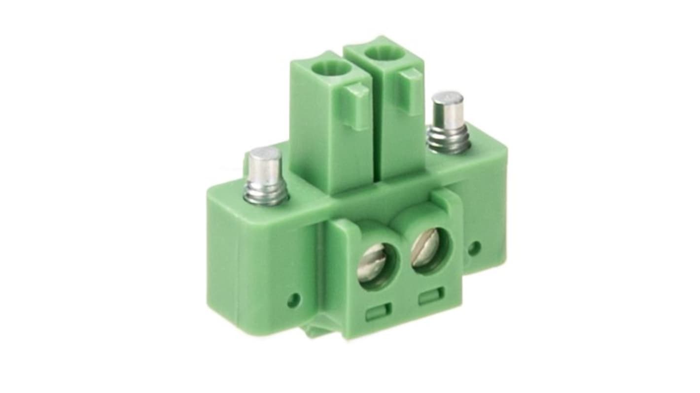 Phoenix Contact, 3.5mm Pitch, MC 1.5/ 2-STF-3.5, 2 Way, , Pluggable Terminal Block, Plug, Cable Mount, Screw