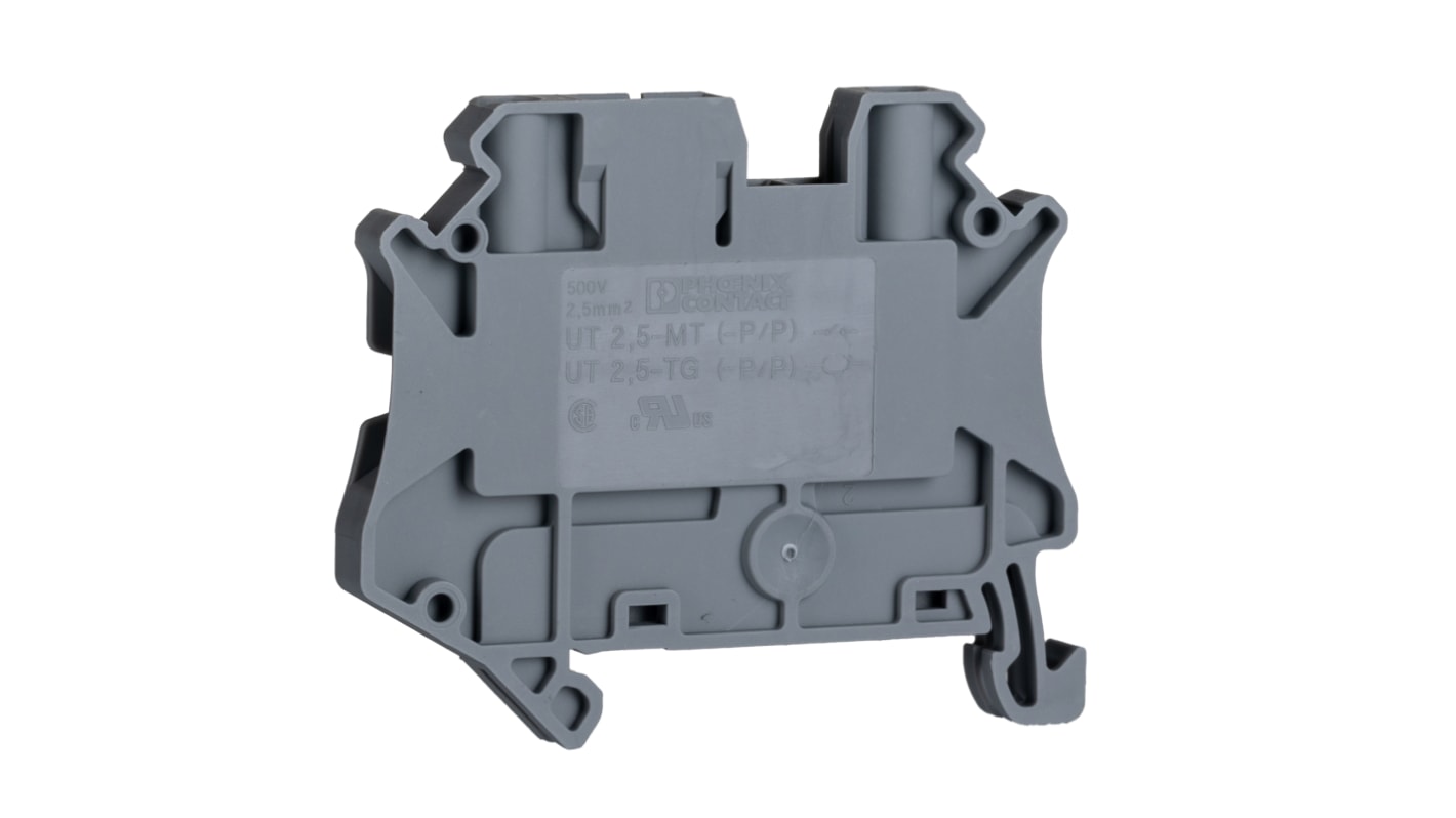 Phoenix Contact 3046388 UT 2.5-TG Series Grey, 2.5mm², Single-Level, Screw Termination