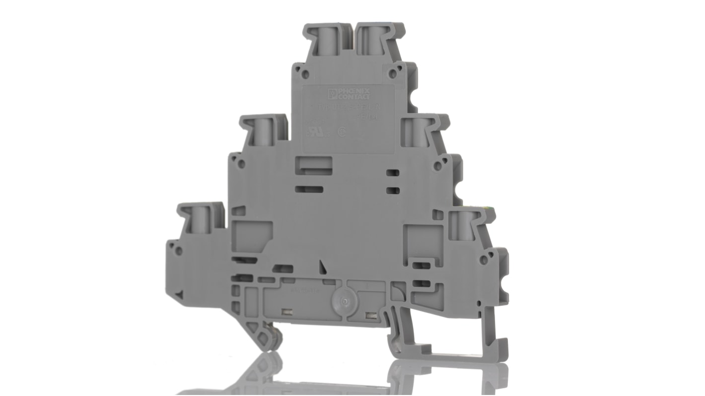 フエニックスコンタクト UT 2.5-PE/L/N DIN レール端子台, 26 → 12AWG, 19A 500 V, スクリュー