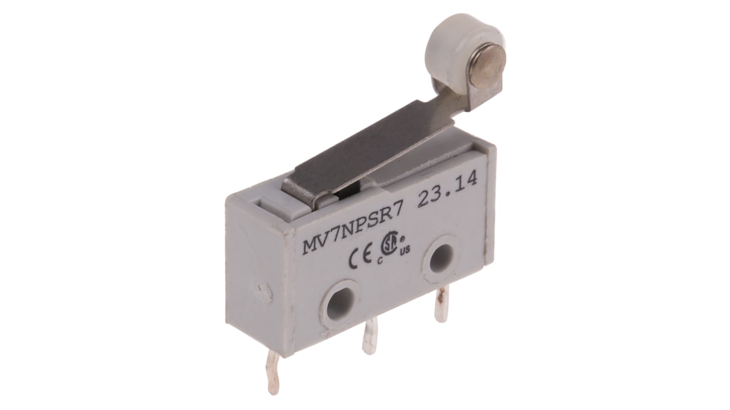 RS PRO Roller Lever Subminiature Micro Switch, Solder Terminal, 2 A @ 250 V ac, SPST