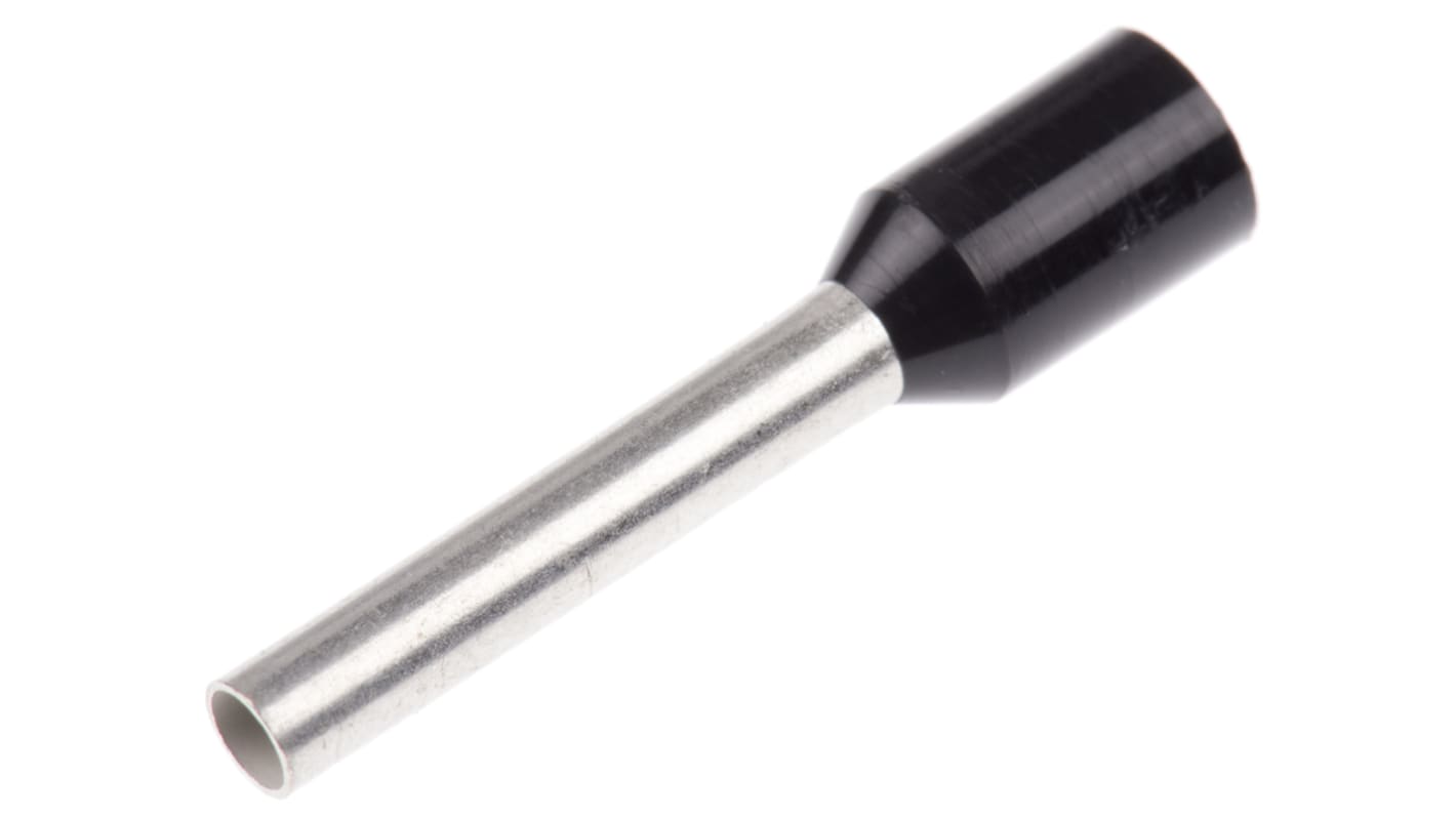 Phoenix Contact, AI Insulated Crimp Bootlace Ferrule, 12mm Pin Length, 1.8mm Pin Diameter, 1.5mm² Wire Size, Black