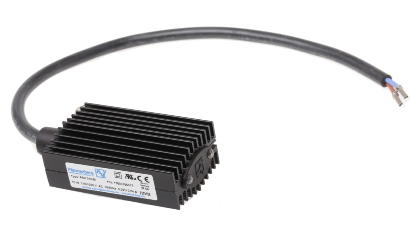 Pfannenberg 机柜加热器, 10W, 230V 交流电源, 10W输入, 95°C表面