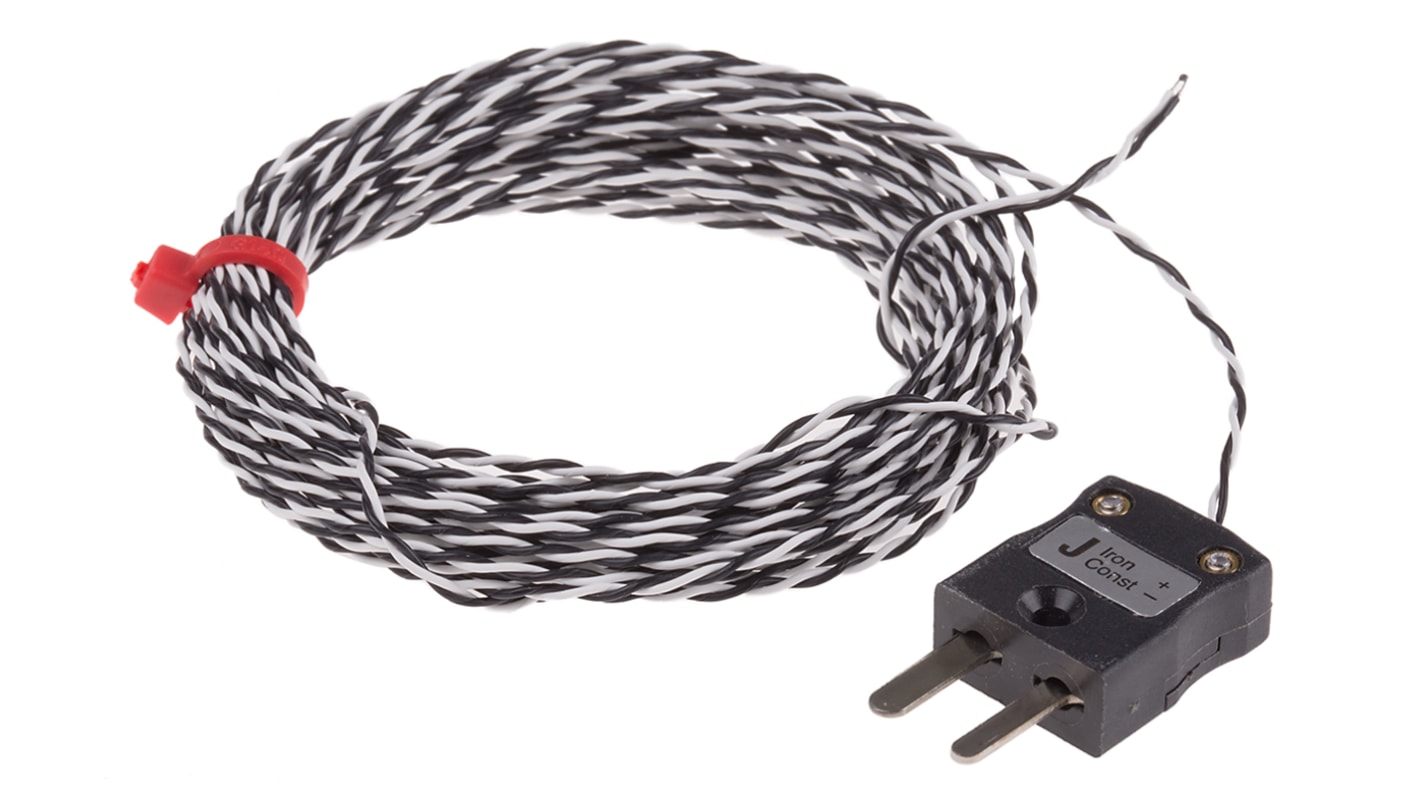 RS PRO Type J Exposed Junction Thermocouple 5m Length, 1/0.2mm Diameter, -75°C → +250°C