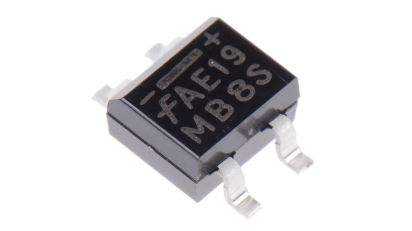 onsemi 单相整流桥, 500mA, 400V, 4针, SOIC, 贴片安装, -55 °C→+150 °C