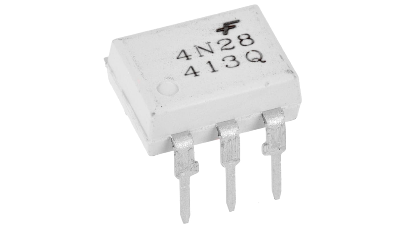 onsemi, 4N28M DC Input Phototransistor Output Optocoupler, Through Hole, 6-Pin DIP