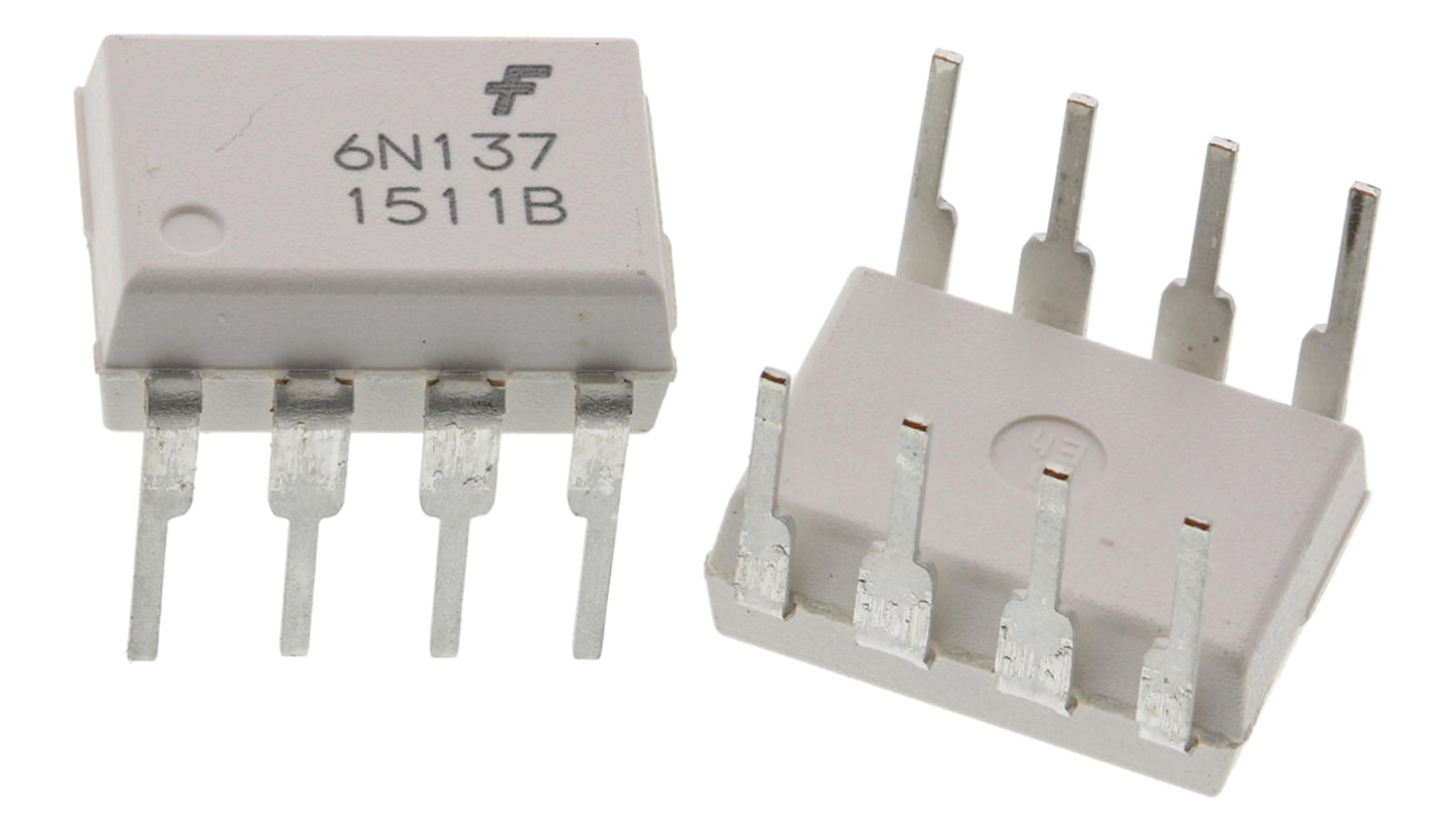 onsemi 6N137 THT Optokoppler DC-In / Logikgatter-Out, 8-Pin MDIP, Isolation 5000 V eff