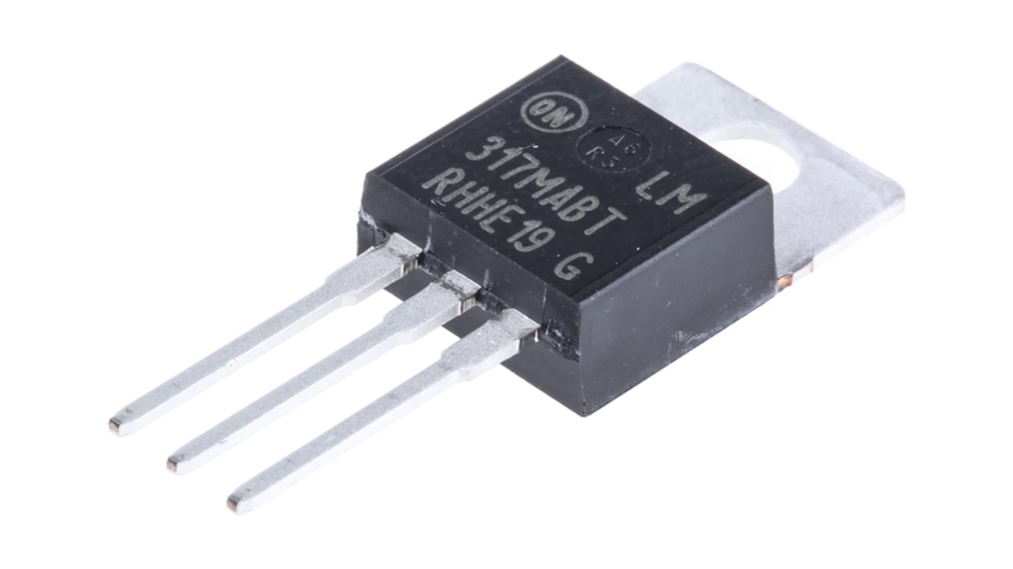 onsemi 线性稳压芯片, 1.2 → 37 V输出, 900mA最大输出, 单路输出, TO-220, 3针, 通孔安装, -40 °C→+125 °C, 2%精度