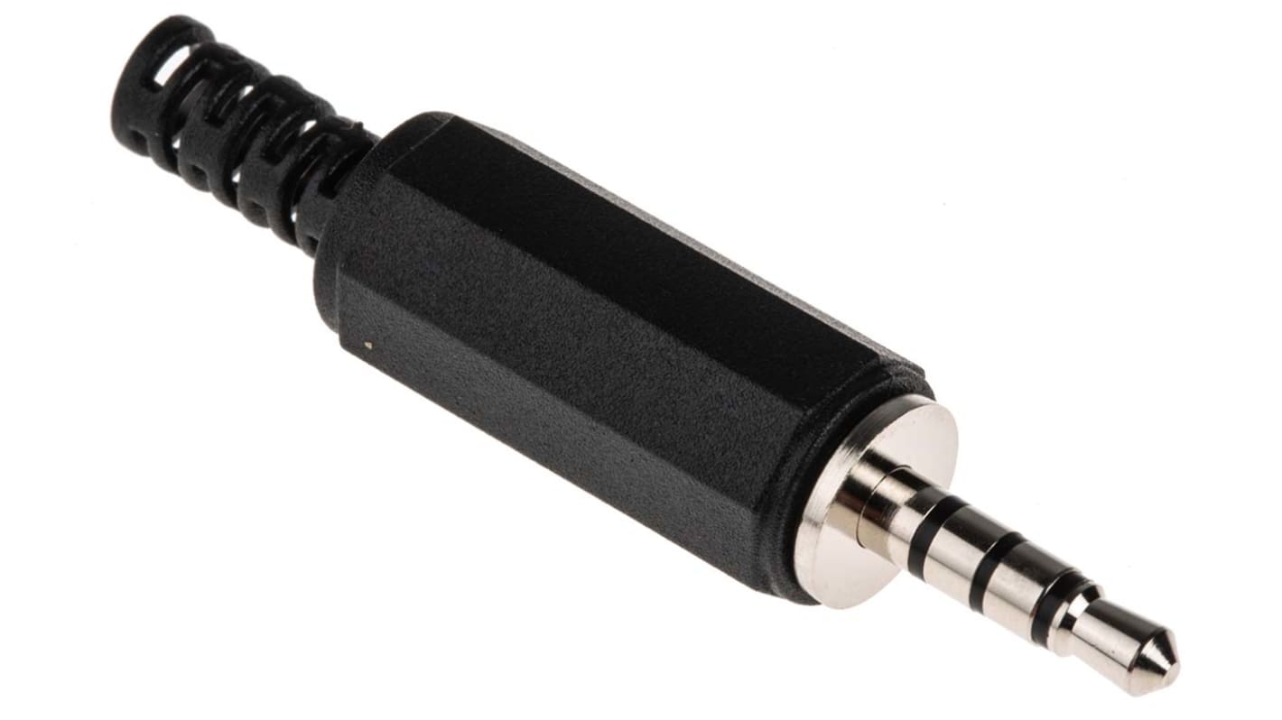 RS PRO Jack Connector 3.5 mm Cable Mount Composite Video Plug, 4Pole