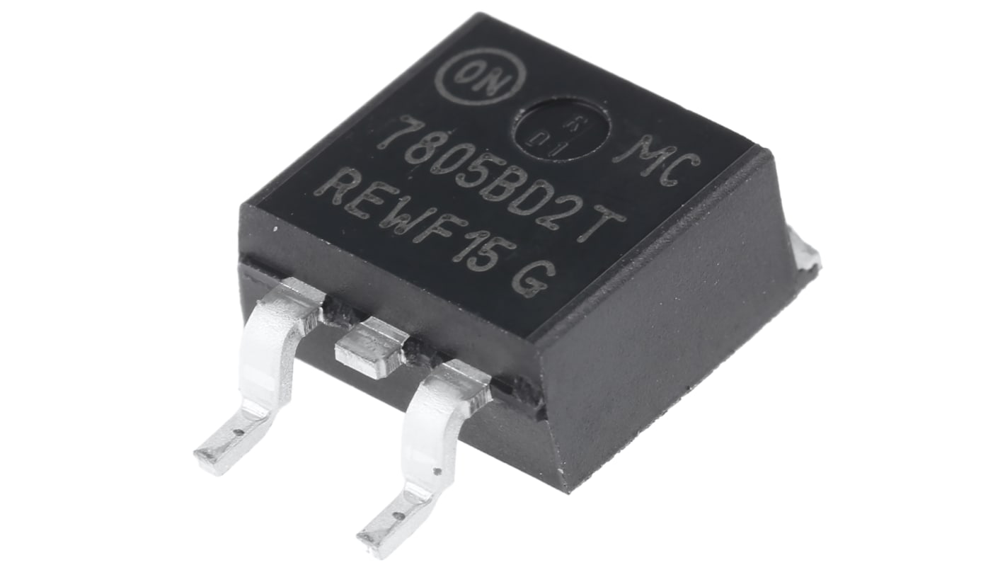onsemi 线性稳压芯片, 5 V输出, 2.2A最大输出, 单路输出, D2PAK, 贴片, 3针