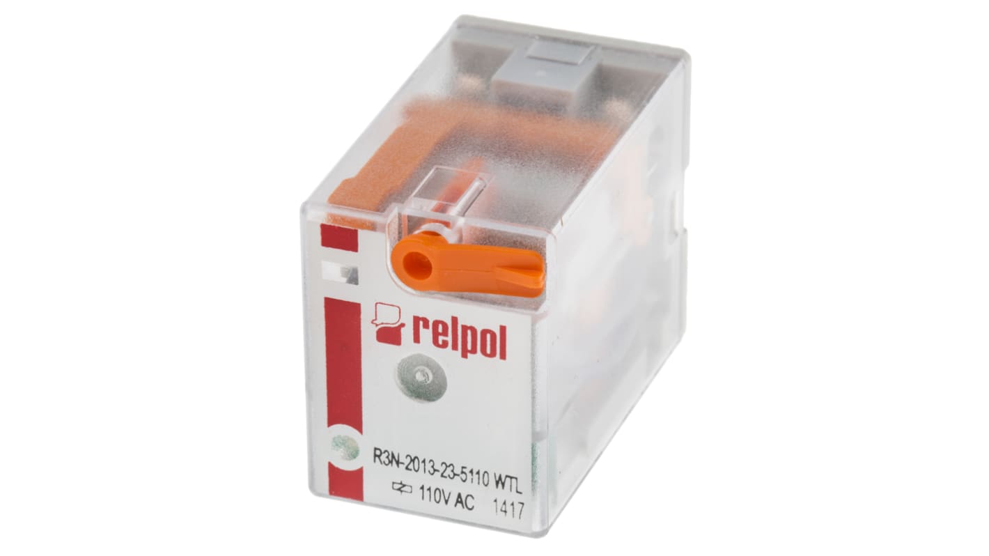 Relpol R3N 110V ac Spule 3-poliger Wechsler Steckrelais 10A 3450Ω 1.6W Monostabiles Relais