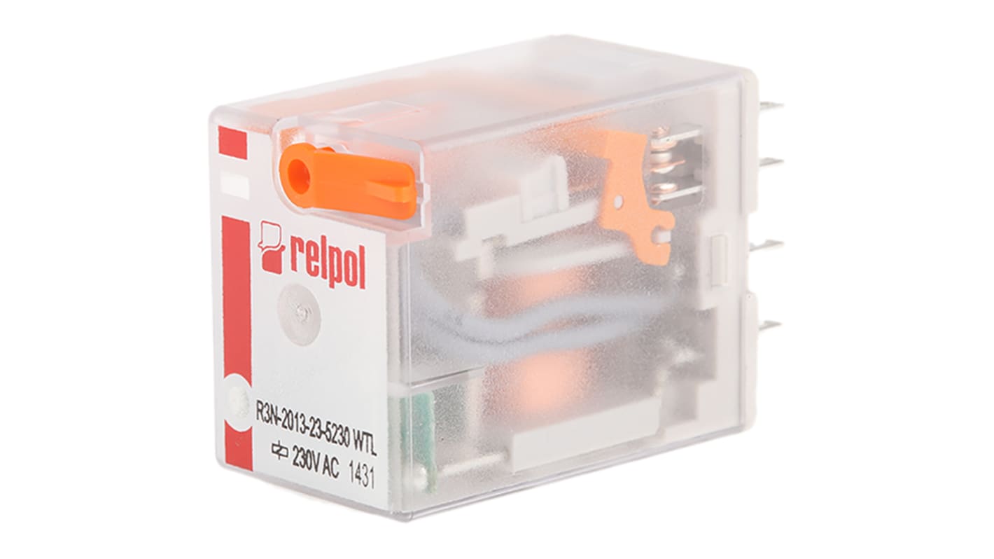 Relpol Plug In Power Relay, 230V ac Coil, 10A Switching Current, 3PDT