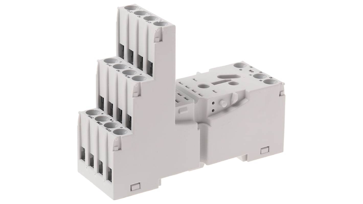 Relpol 14 Pin 300V ac DIN Rail, Panel Mount Relay Socket, for use with R4N Series Relay