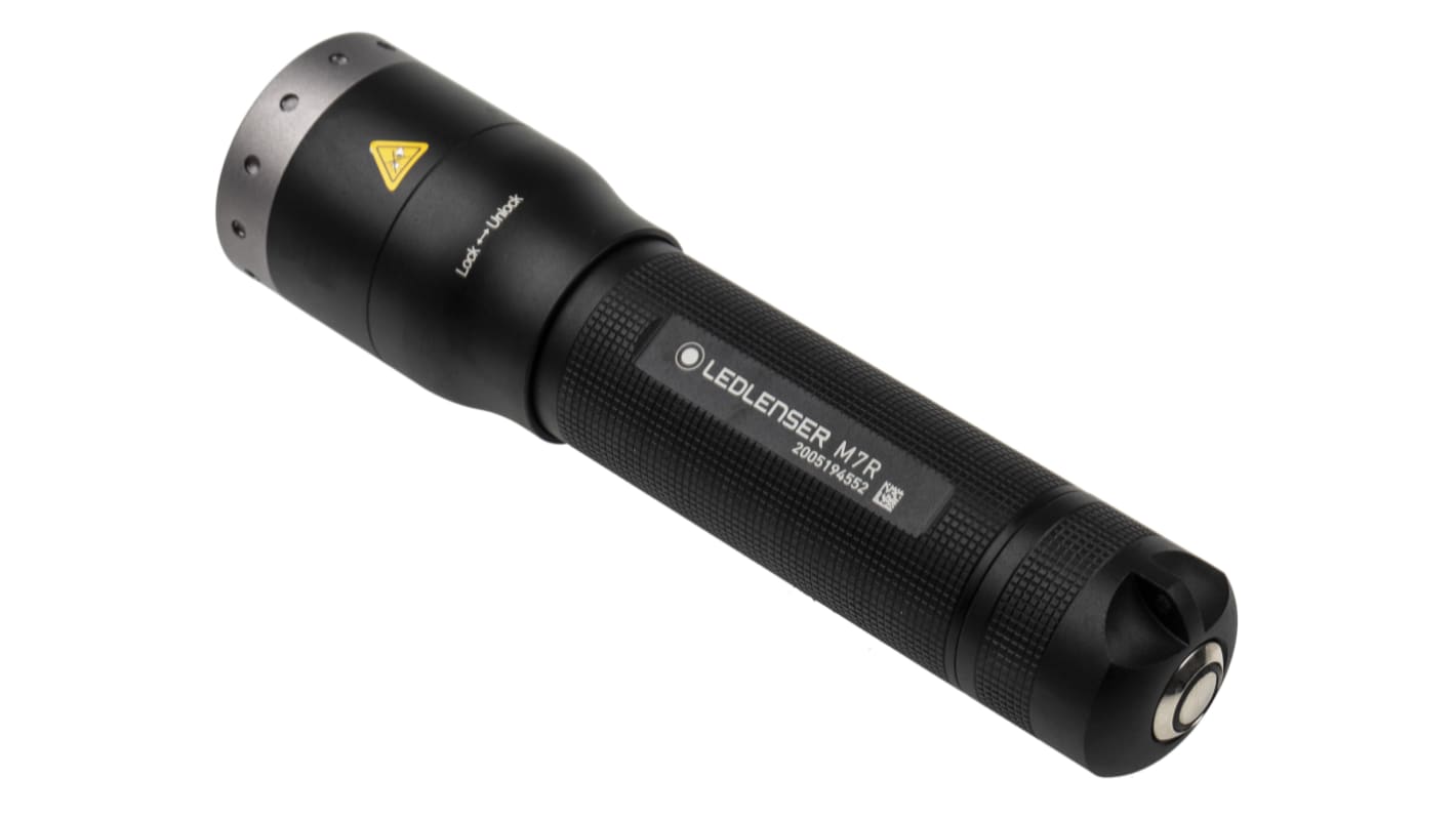 Led Lenser M7R Akku LED-Taschenlampe LED Schwarz im Alu-Gehäuse , 400 lm / 280 m, 153 mm, UK-Netzstecker