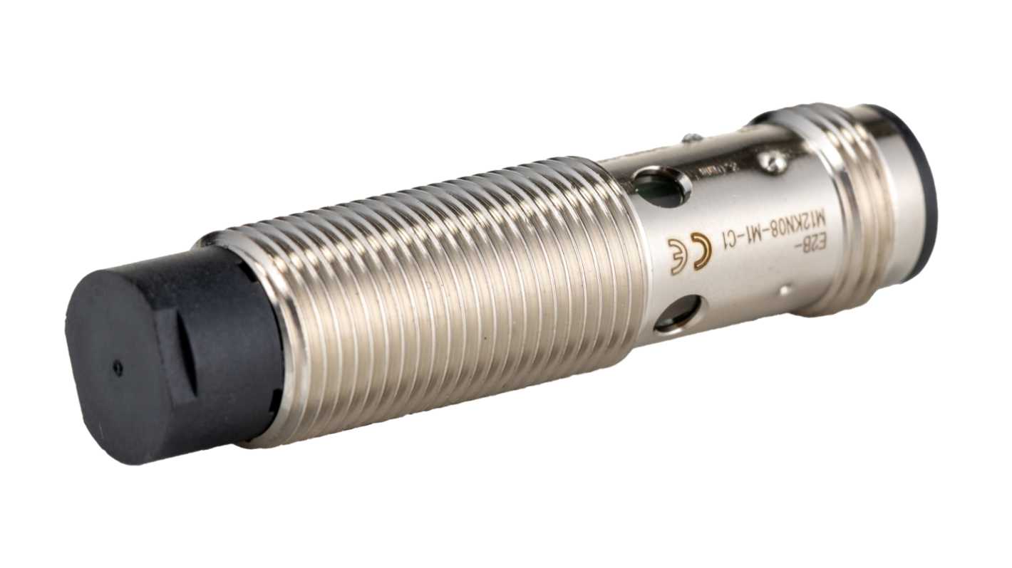 Omron Inductive Threaded Barrel Proximity Sensor, M12, 8 mm Detection, NPN NO, 10 → 30 V dc