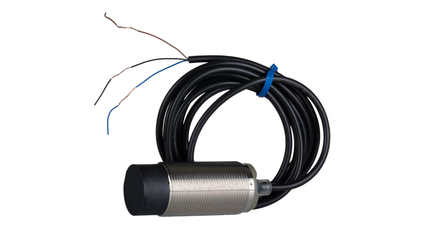 Omron Inductive Threaded Barrel Proximity Sensor, M30, 30 mm Detection, PNP NO, 12 → 24 V dc