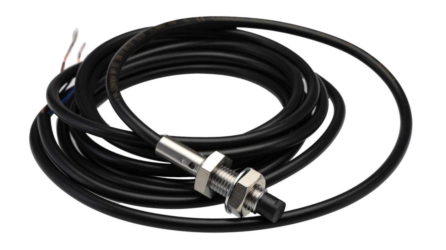 Omron 电感式接近开关, 螺纹管主体, M8, 可检测4 mm, 非嵌入式安装, 2m线长, IP67, 42mm x 6.6mm, E2B系列