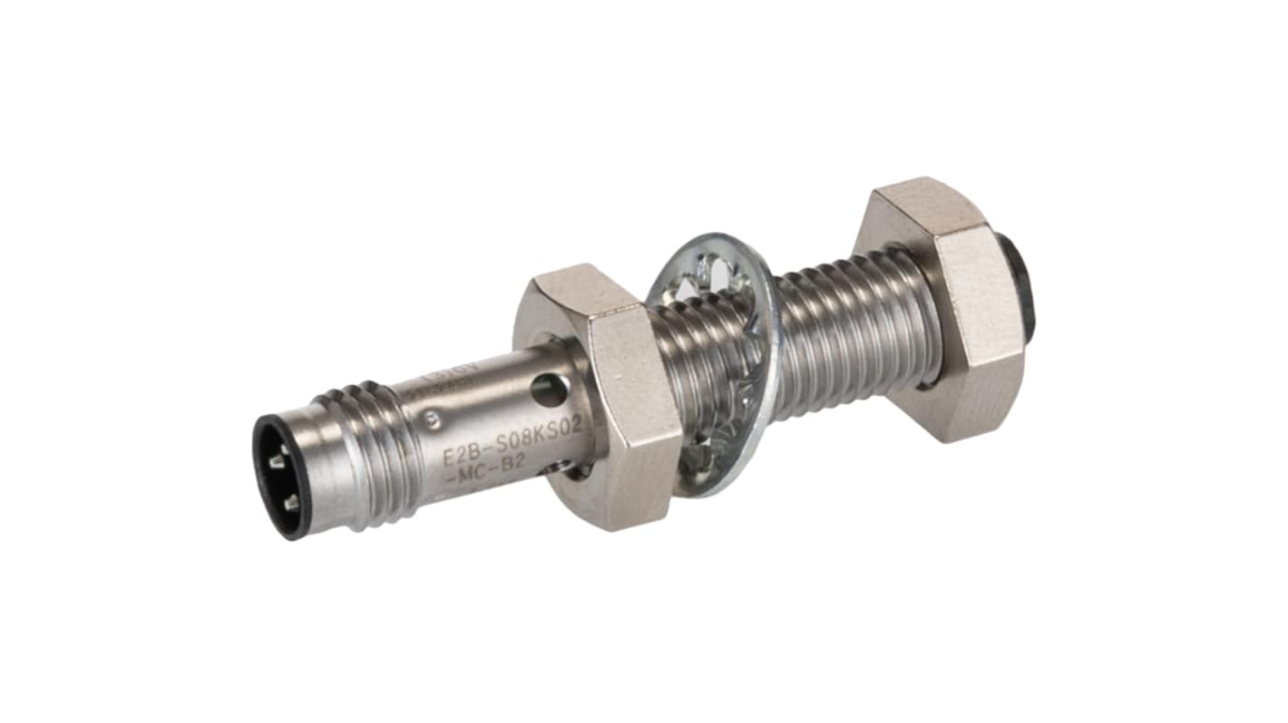 Sensore di prossimità Cilindro filettato Omron, M8, rilevamento 2 mm, 12 → 24 V c.c.