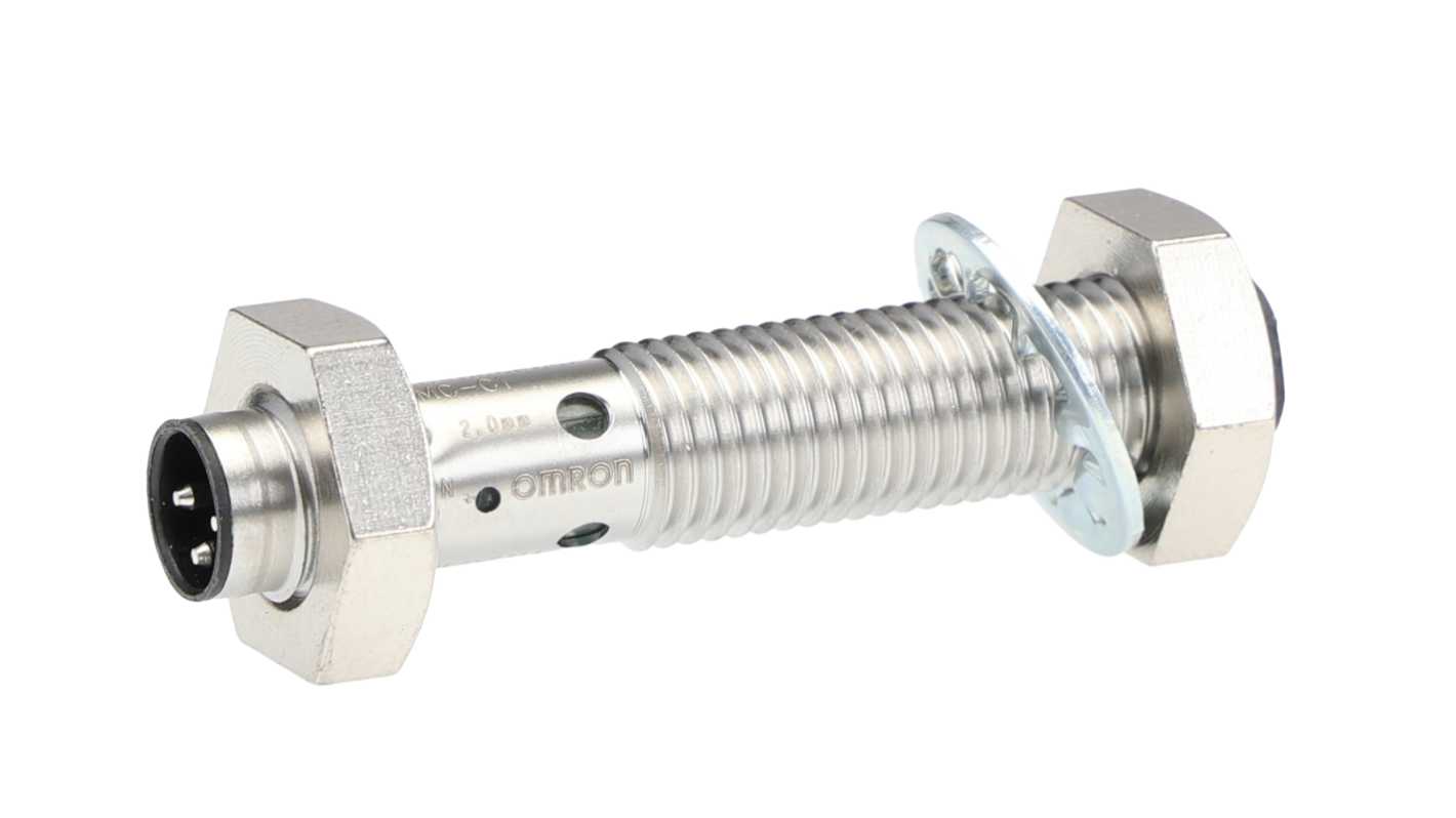 Omron Inductive Threaded Barrel Proximity Sensor, M8, 2 mm Detection, NPN NO, 10 → 30 V dc