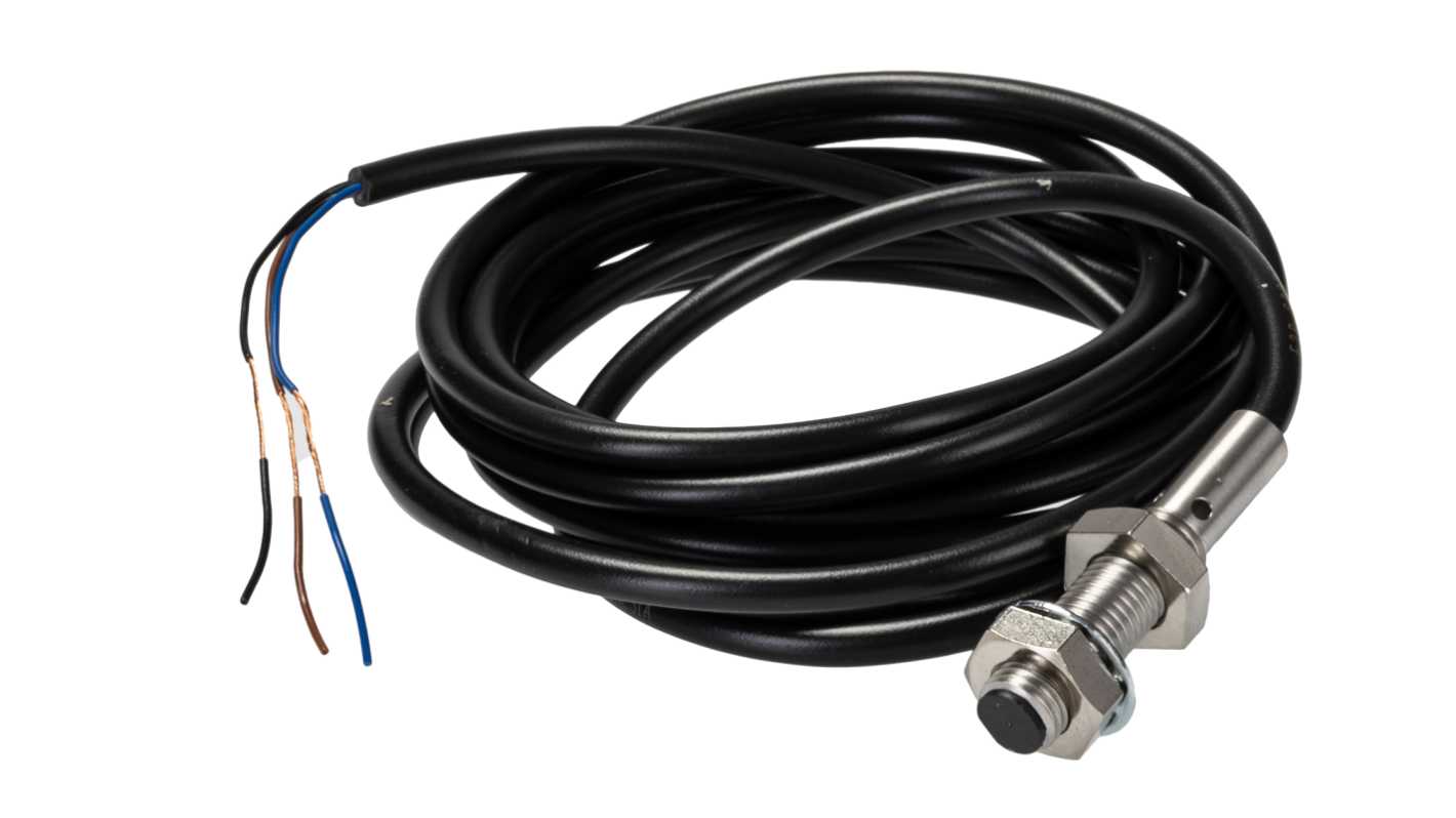 Omron Inductive Threaded Barrel Proximity Sensor, M8, 2 mm Detection, PNP NC, 12 → 24 V dc