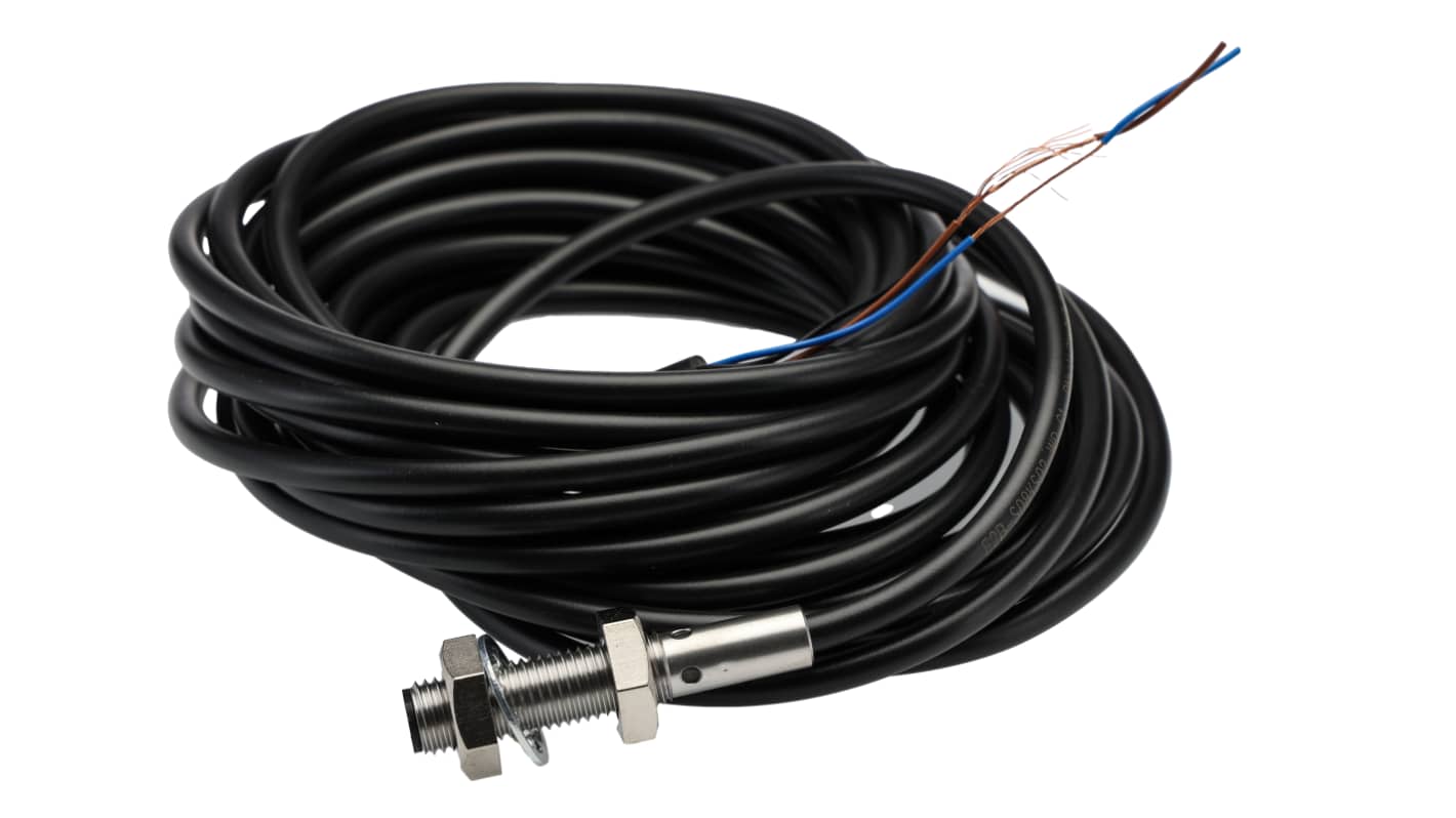 Omron 电感式接近开关, 螺纹管主体, M8, 可检测2 mm, 嵌入式安装, 5m线长, IP67, 27mm x 13mm, E2B系列
