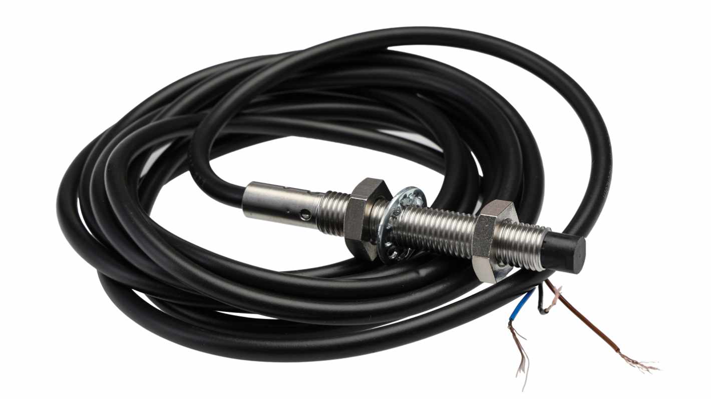 Omron Inductive Threaded Barrel Proximity Sensor, M8, 4 mm Detection, PNP NO, 12 → 24 V dc