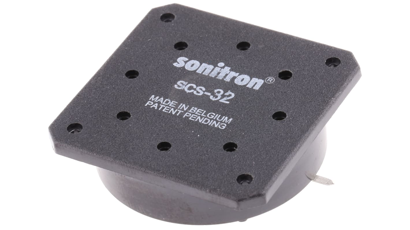 Sonitron Piezoelectric Miniature Speaker, 80dB, 500 → 8000 Hz, 66nF, 32.4 (Dia.) x 9.7mm