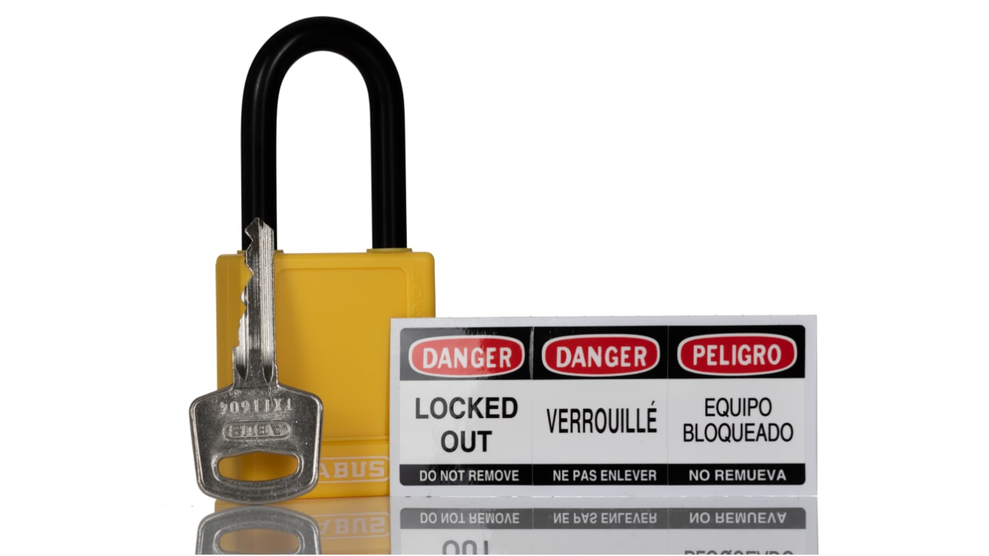 ABUS Key Weatherproof Aluminium, Steel Safety Padlock, 6.5mm Shackle, 38mm Body