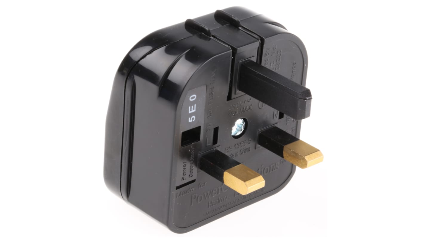PowerConnections Europe to UK Mains Connector Converter, Rated At 13A