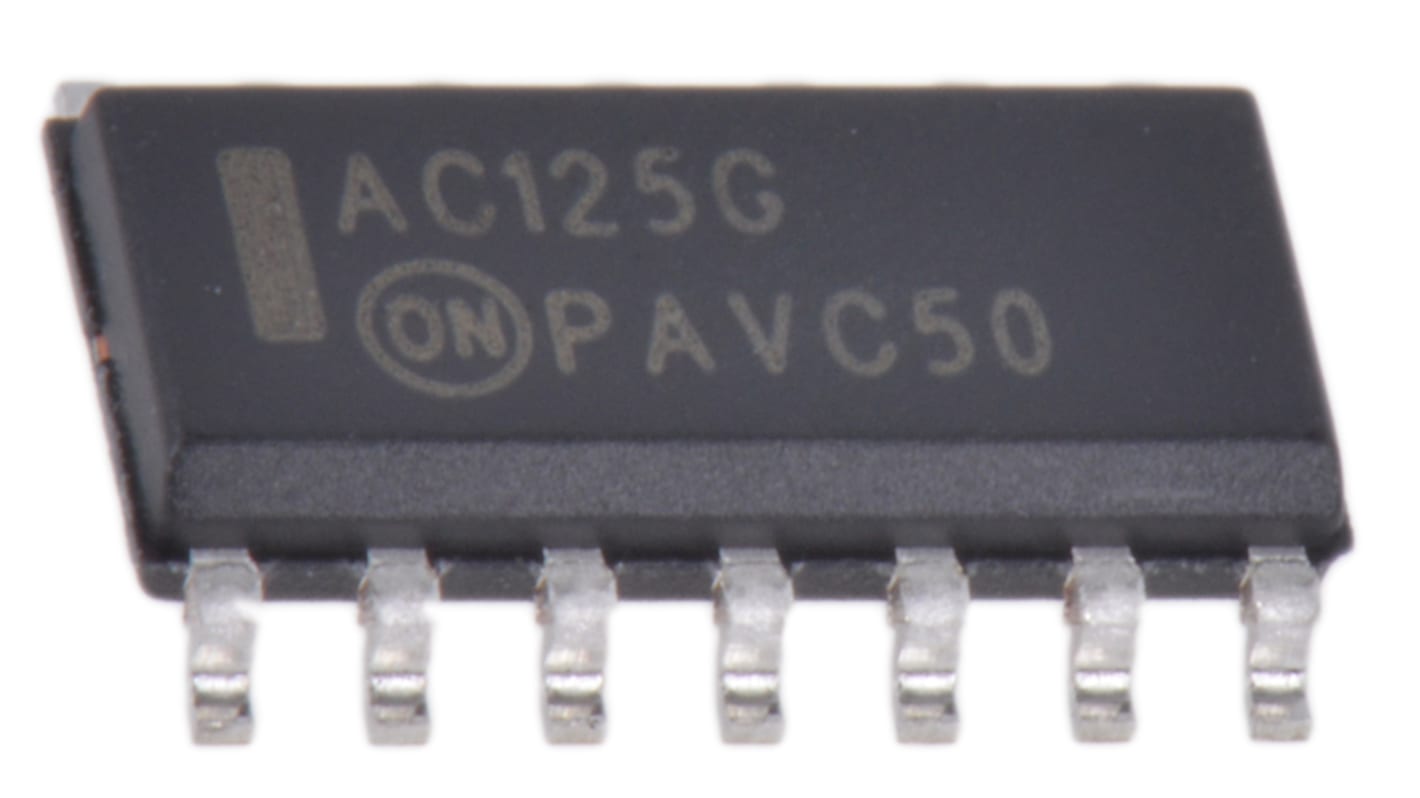 onsemi MC74AC125DG, Quad-Channel Non-Inverting Schmitt Trigger 3-State Buffer, 14-Pin SOIC