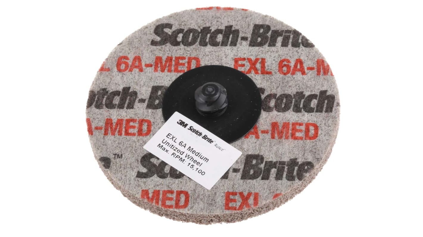 3M Roloc Scotch-Brite Aluminium Oxide Deburring & Finishing Wheel, 50.8 mm, 76.2 mm Diameter, Medium