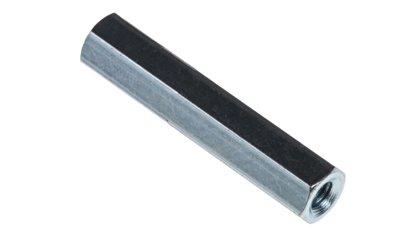 Separador roscado hexagonal Hembra/Hembra RS PRO, M3 x M3, long. 25mm, rosca hembra 10mm, de Acero