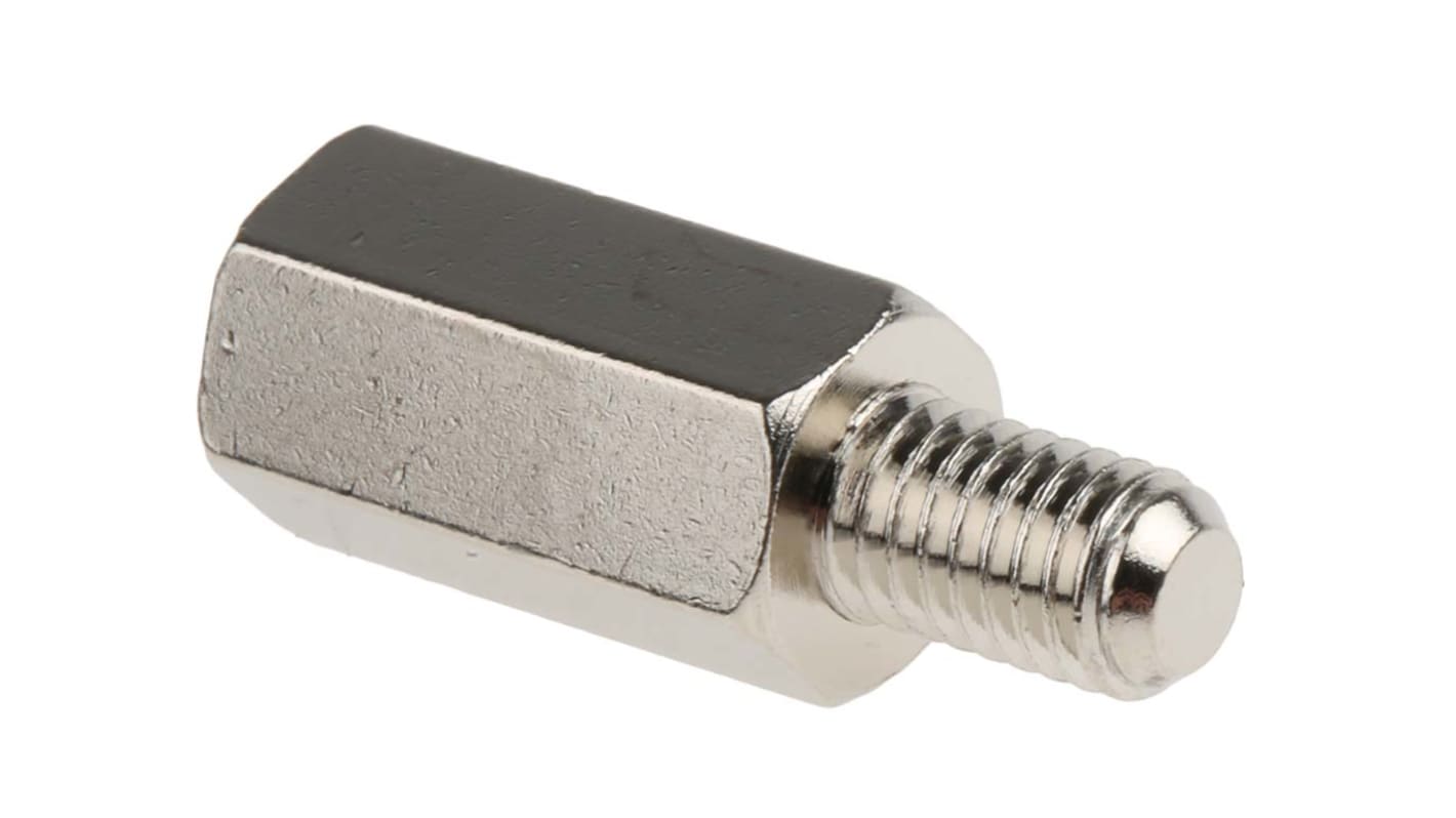 RS PRO Standoff, M5 x M5 Thread, 15mm Body, Brass, Male/Female, 8mm Stud