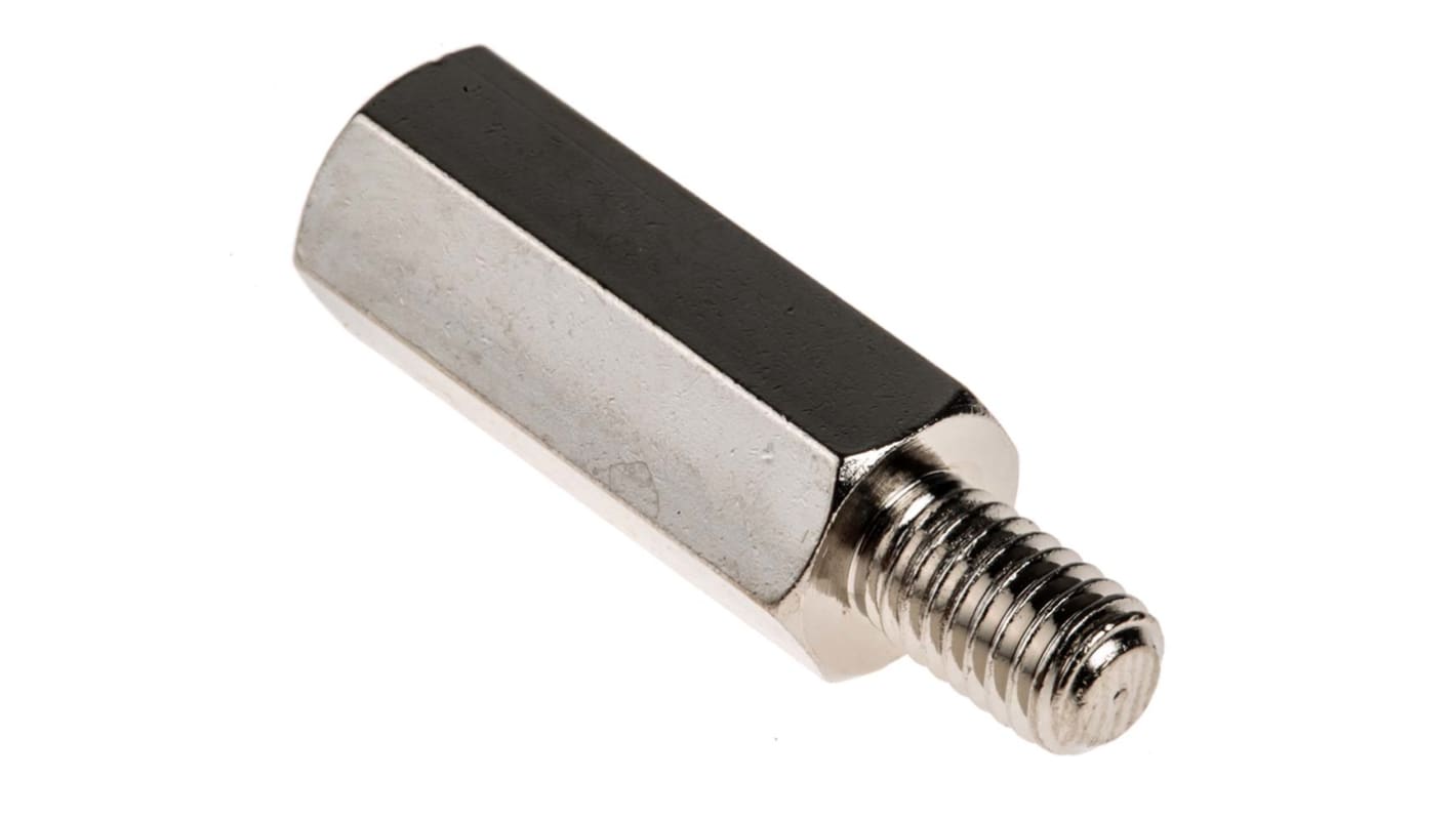 Separador roscado hexagonal Macho/Hembra RS PRO, M5 x M5, long. 20mm, rosca macho 8mm, rosca hembra 15mm, de Latón