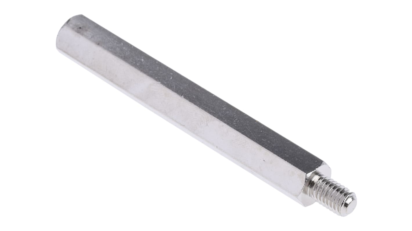 RS PRO Standoff, M5 x M5 Thread, 60mm Body, Brass, Male/Female, 8mm Stud