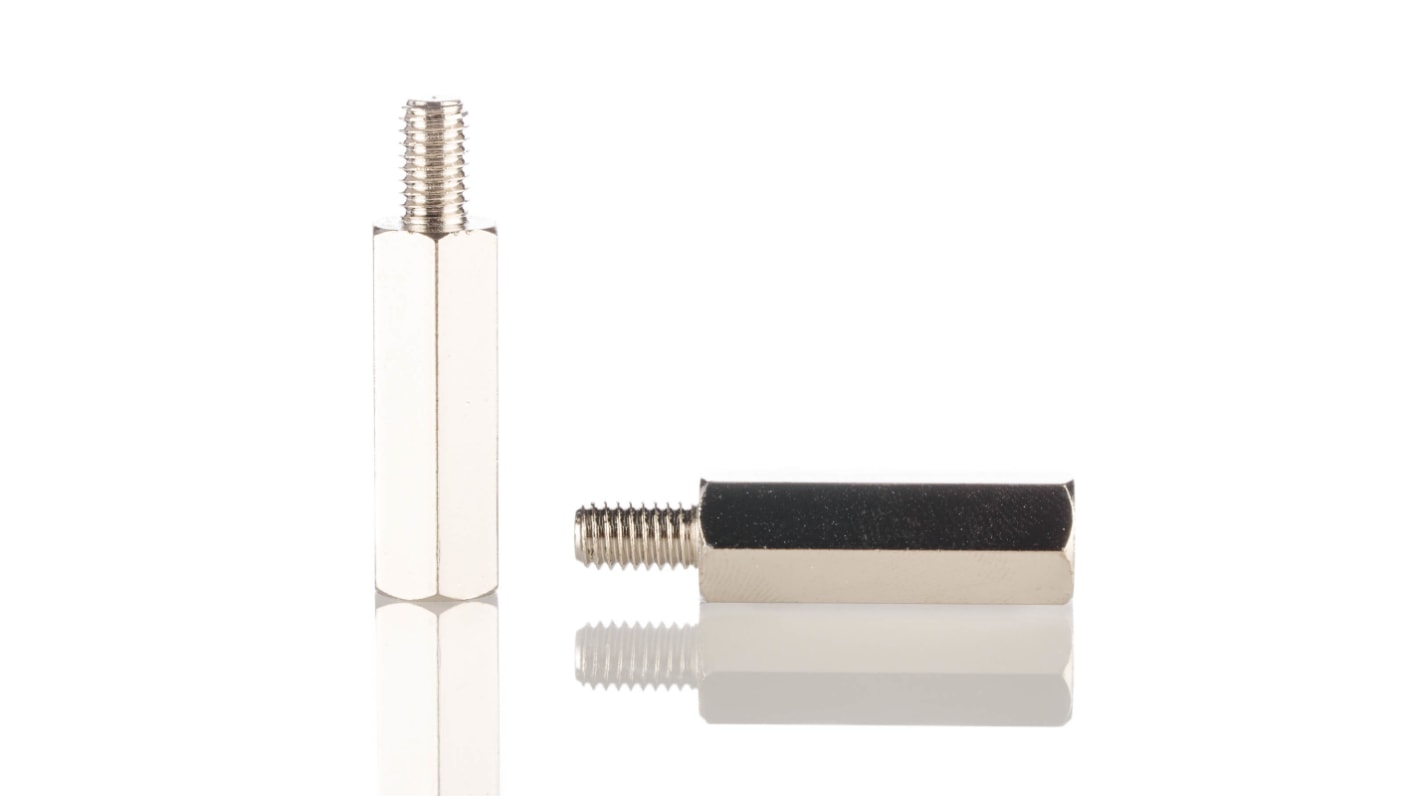 RS PRO Standoff, M6 x M6 Thread, 30mm Body, Steel, Male/Female, 10mm Stud