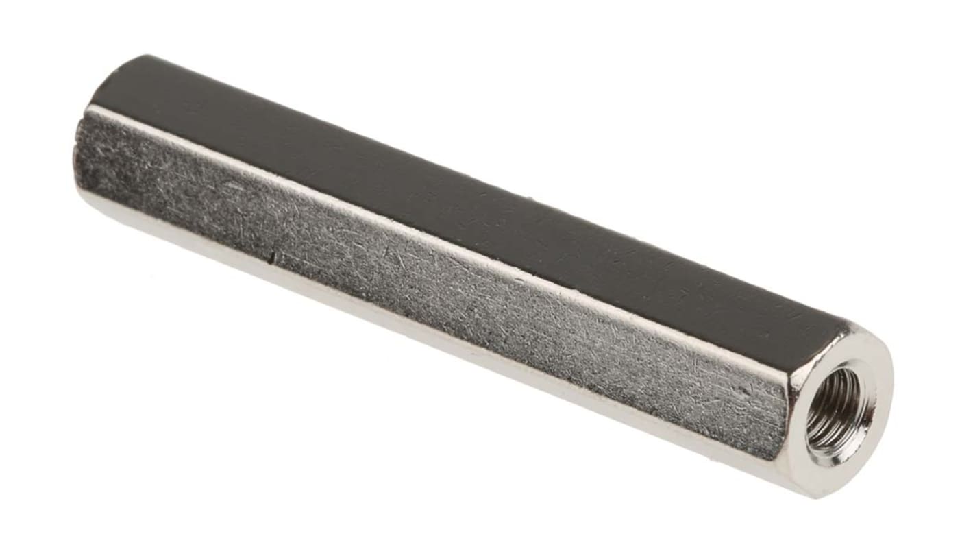 Separador roscado hexagonal Hembra/Hembra RS PRO, M4 x M4, long. 40mm, rosca hembra 10mm, de Latón