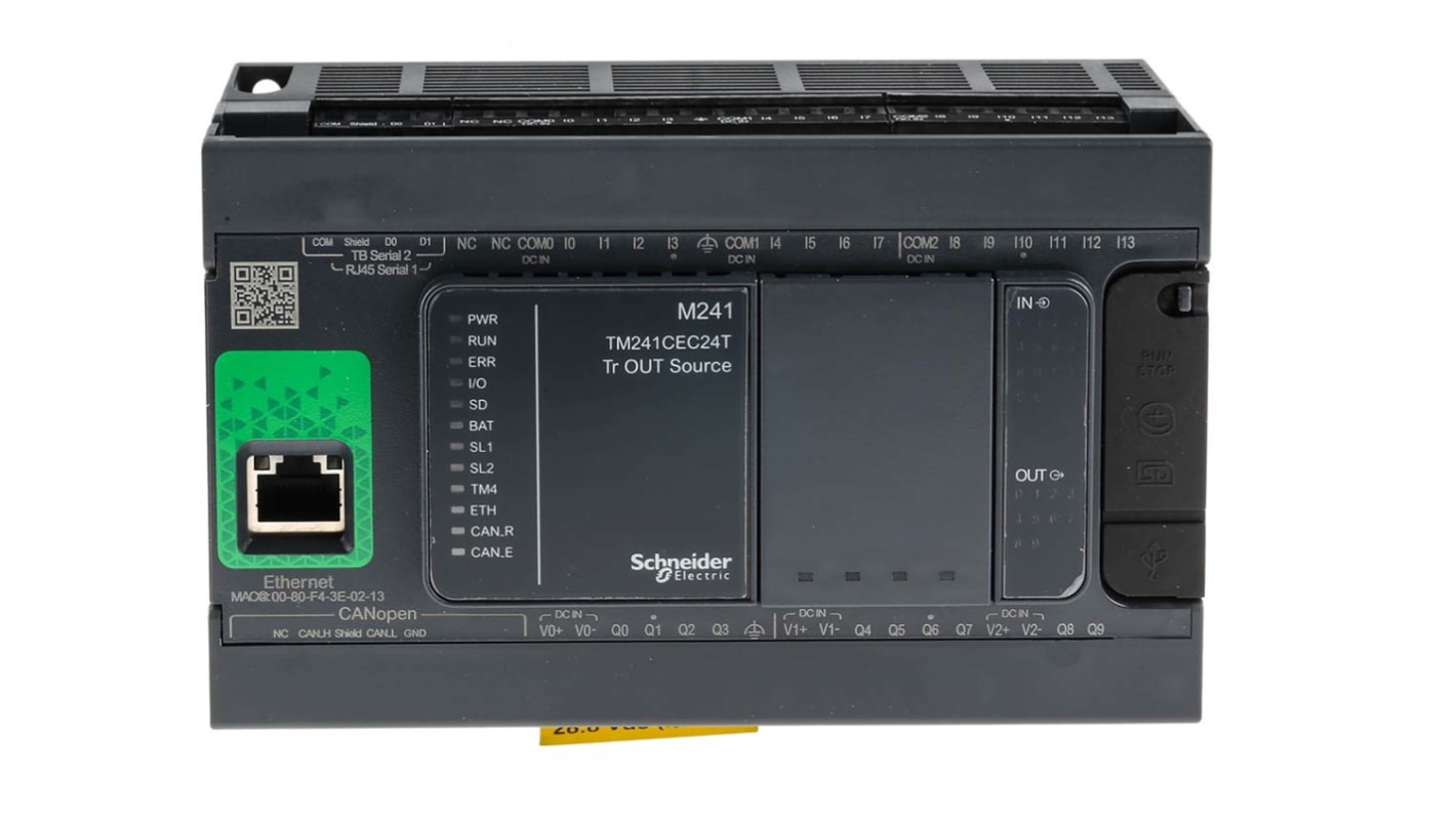 Schneider Electric Modicon M241 Series PLC CPU, Transistor Output, 14-Input