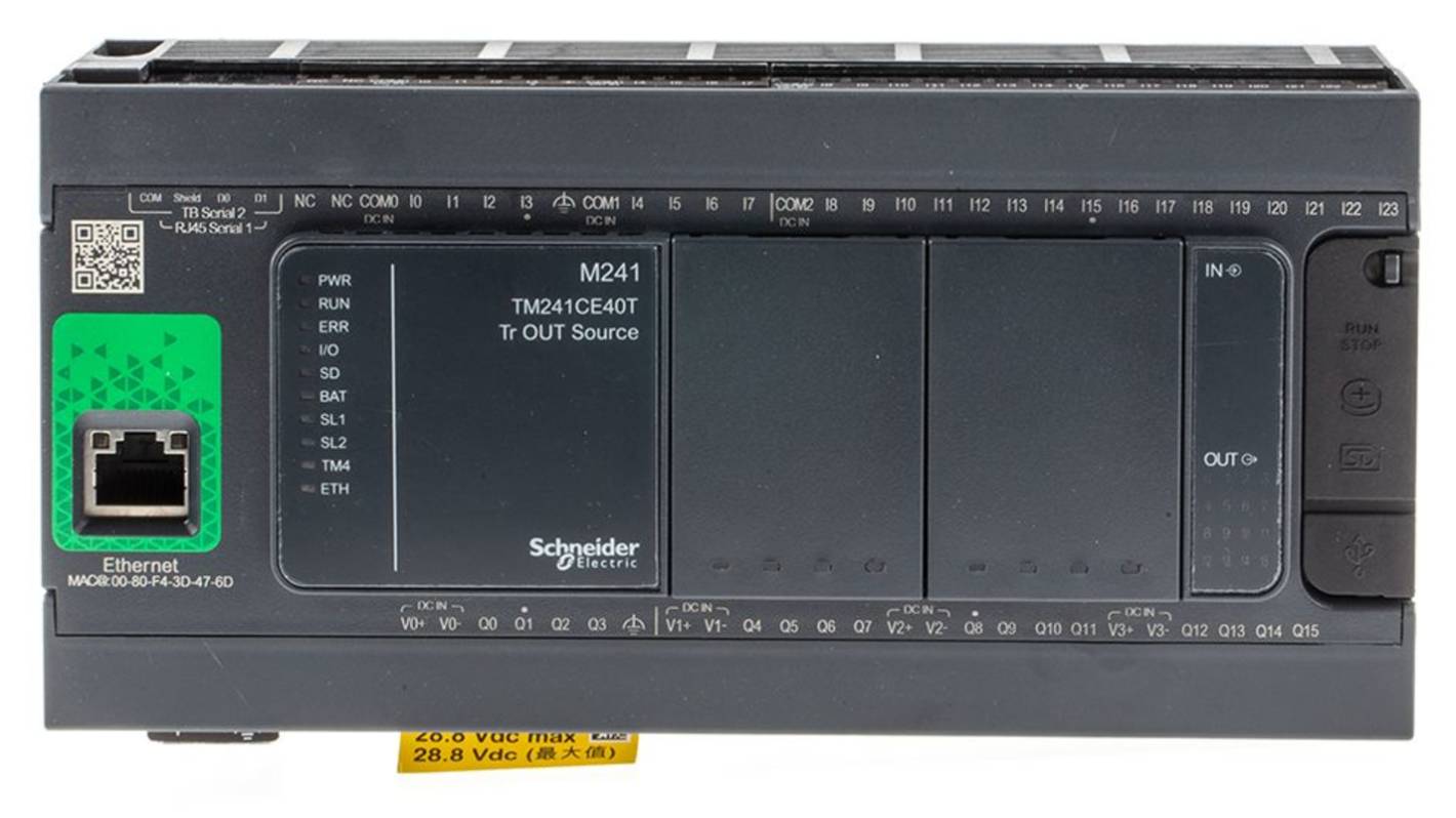 Rs-Online CPU PLC Schneider Electric Modicon M241 ingressi: 24 uscite: 16 40 I/O 24 V