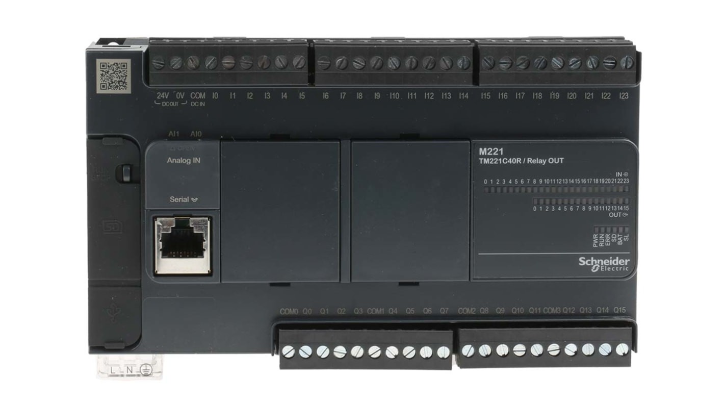 Schneider Electric Modicon M221 Series PLC CPU, 240 V Supply, Digital Output, 24-Input