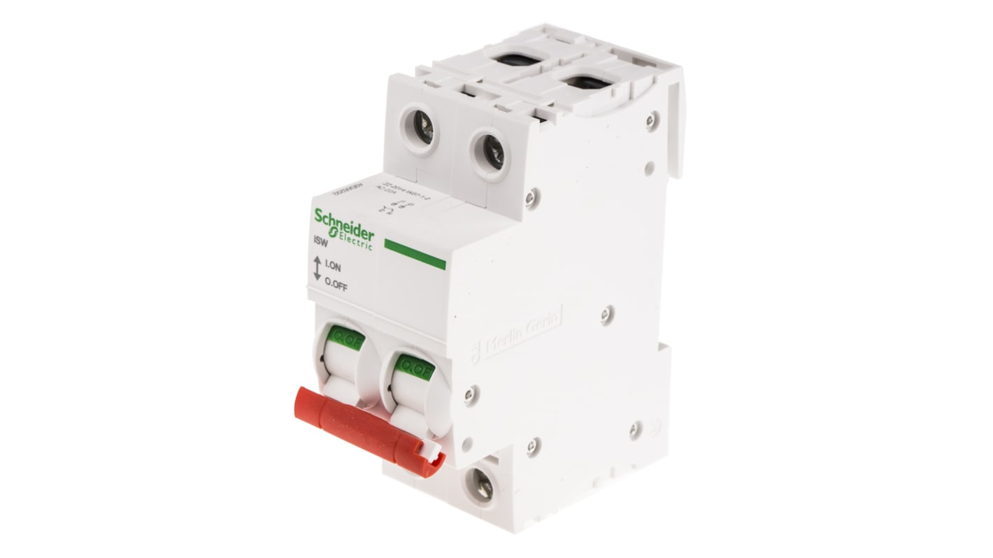 Schneider Electric 2P Switch Disconnector Circuit Trip for use with Acti 9 Isobar A type Distribution Boards