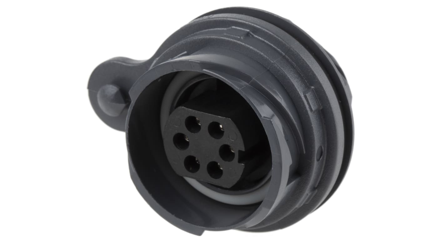 Bulgin Circular Connector, 6 Contacts, Front Mount, Socket, Female, IP66, IP68, IP69K, Buccaneer 7000 Series