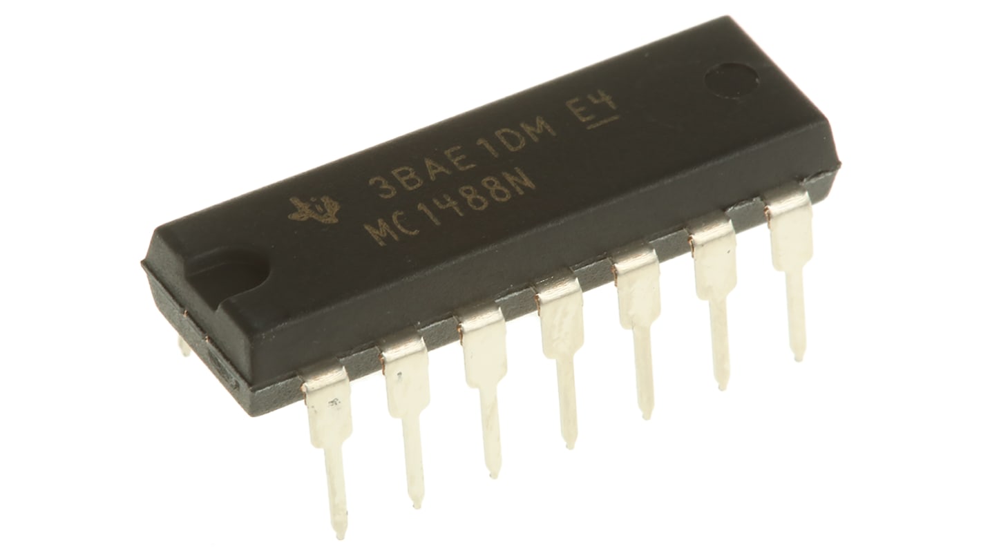 Texas Instruments EIA/TIA-232-E ライントランスミッタ, 14-Pin, PDIP, スルーホール