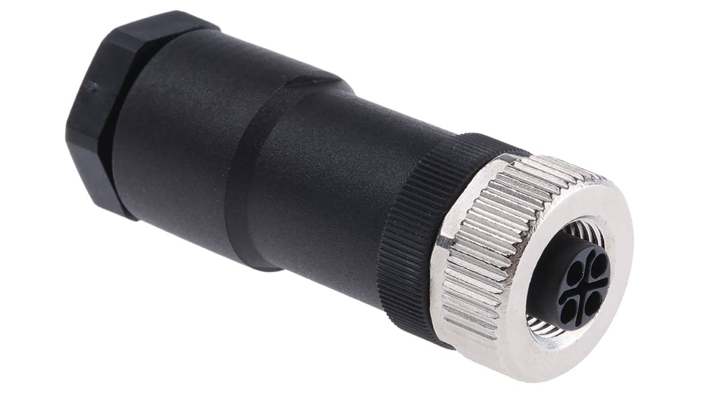 binder Circular Connector, 3 + PE Contacts, Cable Mount, M12 Connector, Socket, Female, IP67, 814 Series