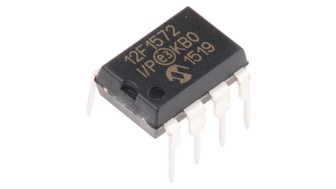 Microcontrollore Microchip, PIC, PDIP, PIC12F, 8 Pin, Su foro, 8bit, 16MHz