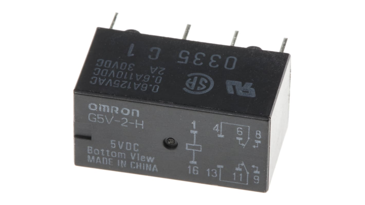 Relais de signal Omron IM 5V c.c., 2 RT, Montage sur CI