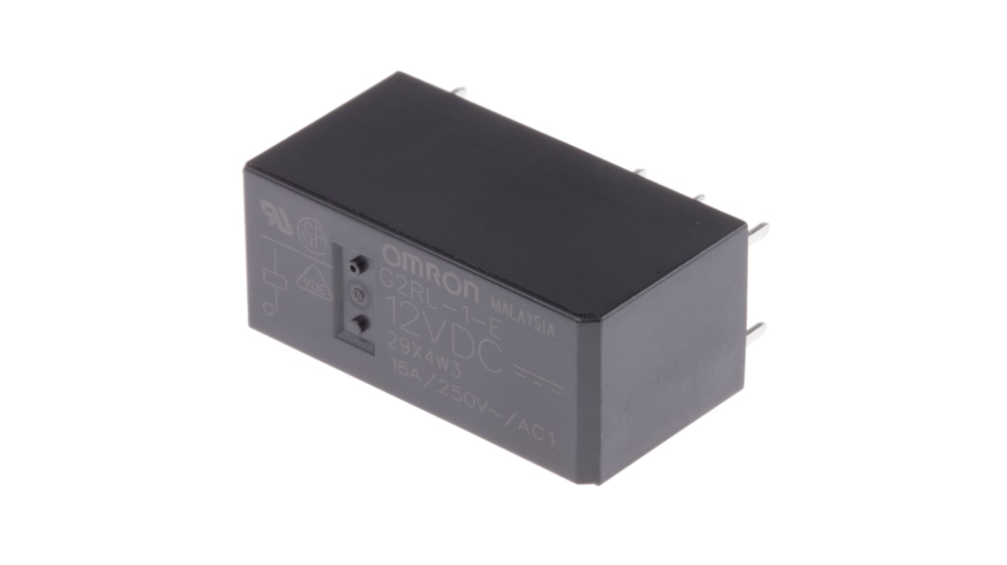 Omron PCB Mount Power Relay, 12V dc Coil, 16A Switching Current, SPDT