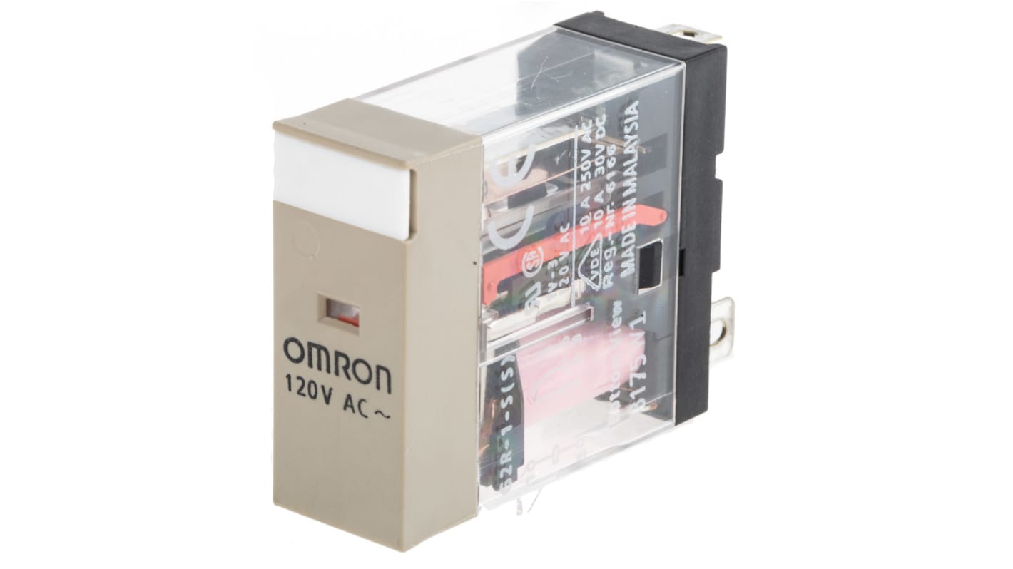 Relè Omron serie G2R, SPDT, bobina 120V ca, Montaggio a innesto