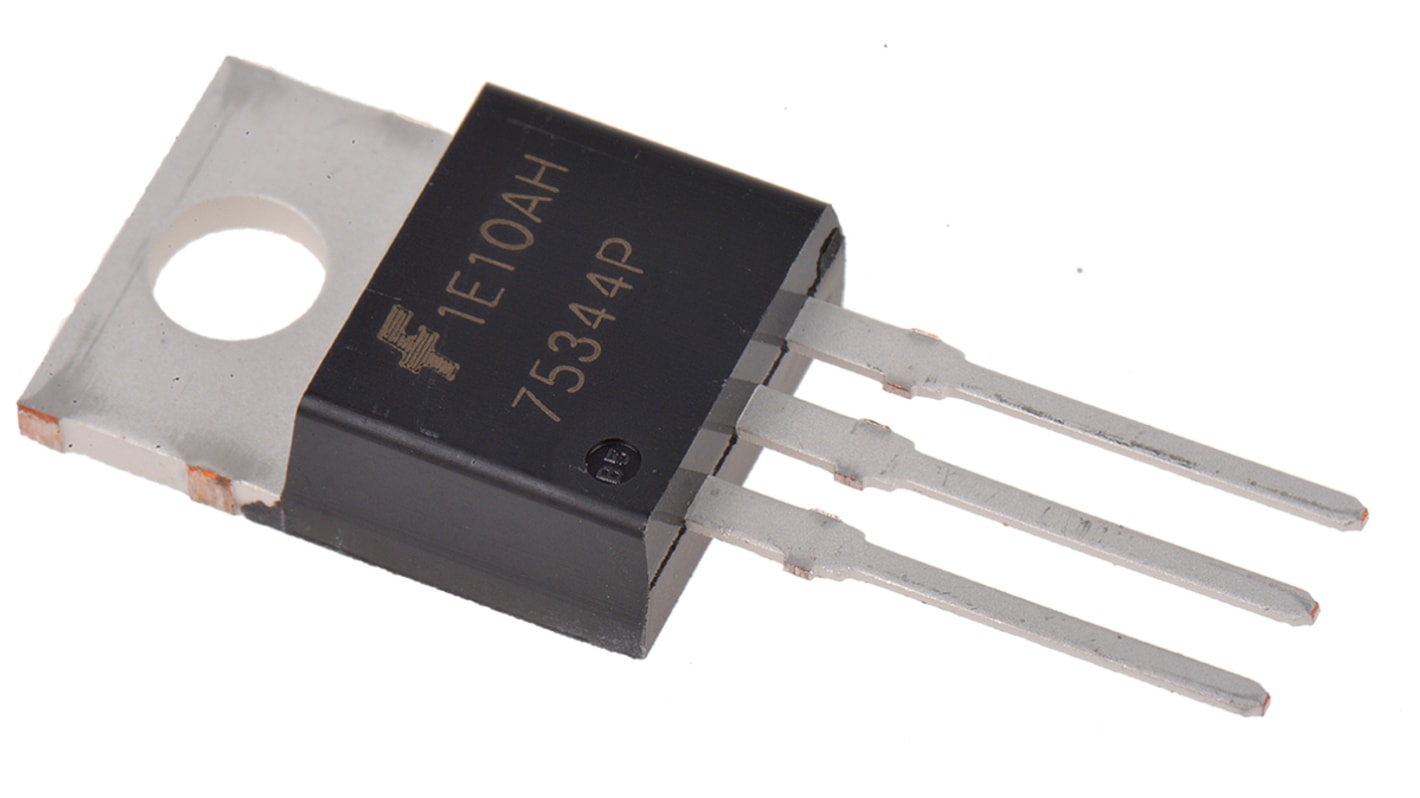 MOSFET onsemi, canale N, 8 mΩ, 75 A, TO-220AB, Su foro